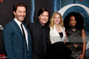 Jessica Frances Dukes Instagram - Words Cannot Express What Last Night Was! THANKYOU #MRC #NETFLIX AND LAST BUT DEF NOT LEAST, MY #OZARK FAMILY! What a way to say Goodbye! 
THANKYOU to the most amazing #GlamTeam Eva and to the fab designers! 
Styled by @mickeyboooom 
#Dress @marcbouwer 
#Shoes @ruthie_davis 
Jewelry @gbghjewelry 
#Hair by @iamstacygray 
#Makeup by @deyonamcgriff 
#Nails by @dramaticnailsbyoniecia 
#PersonalTrainer @ddicaterino 
#Actresslife #MarcBouwer #MickeyBoom #OzarkPremiere #RedCarpet #JessicaFrancesDukes #JasonBateman #LauraLinney #TomPelphrey
