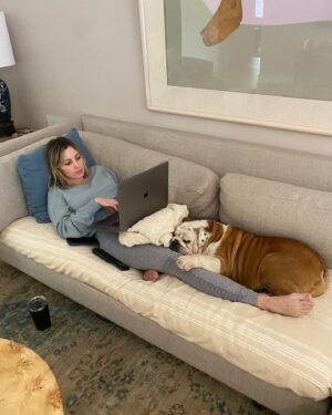 Jessica Knoll Instagram - We’ve lost Beatrice, our favorite thing in the world. I got to hold her and tell her I loved her as she passed, to thank her for loving me and napping with me and making my heart bigger and showing me how maternal I can be. We loved everything about her—her body, her hunger, her attitude, how she had to be involved with everything with us all the time, on us, touching us, butting her head into bathroom doors to guard us while we peed and showered and then her body was so bodacious we could never get the shower door back open. One time she jumped up on the table and ate a whole cake. When we had parties she would stalk the house like a predator, panting and wild eyed, bc food was around and she had to have it. She loved her daycare but ignored other dogs so I always wondered why she dragged me inside when we got there and came home so exhausted. Recently, I found out they let her hang out and snooze behind the front desk most of the day bc the dog area was “too much for her.” She was so ridiculous and I’m shattered she won’t ever bask in the sun or get her lip stuck on her teeth again. Snuggle up in the nook of my knees. Refuse to walk and eat first and second breakfasts and dinners. She lived like she would live forever and she was such a fighter and I’ll always take that with me. Thank you for loving her too, it brought me pure joy to share her with you on here. If you have a favorite memory of her I want to hear it. Talking about her and looking at pictures of her is all I want to do right now. 🐝 💔