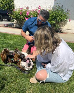 Jessica Knoll Instagram - Some happy news. Meet Franklin, the new man in my life. I sat down in the grass and he crawled into my lap and lightening didn’t strike us dead, so Beatrice must approve. We have some travel coming up so we won’t take him home until we are back on the west coast. His foster mommy said he’s the sweetest boy and she’s happy to keep him until then. Once again, @socalbulldogrescue was a dream to work with. They have so many precious doggos up for adoption right now, and they are not one of those rescues that just wants to foist any dog on you. They really take their time to get to know you and make sure it’s true love. The house has been so lonely without Beatrice plodding around it, and we are so excited to welcome Frank the Tank home.