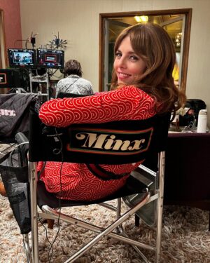 Jessica Lowe Instagram - The second season of Minx premieres next Friday, July 21st on @starz!!! ⭐️🌟✨

I stand in solidarity with @sagaftra and @wga and hope a fair agreement is reached as quickly as possible. 

SAG strikes at midnight tonight, so this will be the last post I can make promoting this sexy, delicious, hilarious and smart show. I love this cast and crew dearly and *hope* you get to see the magic we created. 

So…you’re signing up for @starz this weekend (if you haven’t already), ya? Promise? Good. 

Post a ⭐️ in the comments if you’re excited!! 
.
#season2 #minx #minxstarz #barbie #oppenheimer #july21 #comingsoon #sagaftra #sagstrike #✌️ #✊