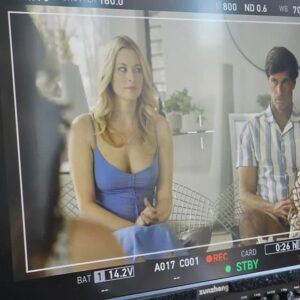 Jessica Morris Instagram - Some monitor shots and bts of me & @ribhillis on set together🙌🏻☺️❤️We may be sweeter to each other in real life than our characters are so we needed to hug it out in between takes🎬