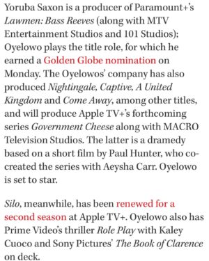 Jessica Oyelowo Instagram - More great stories to tell and we can’t wait to do that with @appletv !! @yorubasaxon 👊🏾