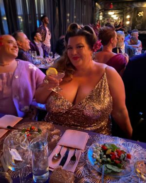 Jezebel Express Instagram - Sometimes fancy, sometimes under a bus swearing at an oil filter. 🤷‍♀️ Thanks for catching my best angles @mrgorgeousny! 
(PS: this was taken @thesamsonnight & @margomayhem’s wedding, peep how elegant it was! 😍)