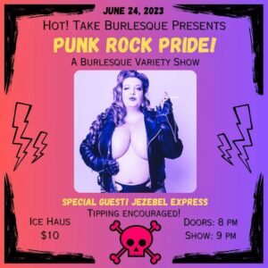 Jezebel Express Instagram - ✨SALT LAKE CITY!✨ I can’t wait to join @hottakeburlesque this Saturday night (June 24)! I’ll be there wearing a half-bored sneer & some black lipstick I’m just waiting for someone to smear… ⛓️🖤💄