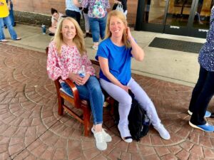 Jill Shalvis Instagram - This pic of @lorilfoster and me was taken after our hotel caught fire and being evacuated from the Readers And Authors Get Together  event.  I’m not sure the 50 firefighters and personnel were prepared to find 400  romance readers lol, but they bravely took it all in stride. 😁