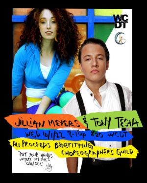Jillian Meyers Instagram - UPDATE : Class reservations and waitlist have reached capacity. Thank you!

Wednesday (6/1) 8pm-10pm @westcoastdancethtr our 2022 selves will be sharing a bit of our 2007 selves in support of our 2052 selves!

Translation : A class to revisit our favorite moves made as young choreographers where all proceeds will be donated to @choreographersguild !

PRE-REGISTRATION REQUIRED. Email YouMeLetsDance@gmail.com to reserve a spot. A Venmo link will be sent. $20 for class. Payment received will confirm your reservation. Limited capacity.