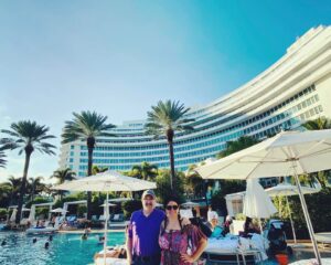 Jim Beaver Instagram - Crashing the Fontainebleau with Sarah Spiegel. Hoping to catch the Jackie Gleason Show if we’re not too late.