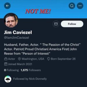 Jim Caviezel Instagram - Hi everyone! Can you do me a favor and report all of these social media accounts *websites too* impersonating me? Take a look at my very 1st post for confirmation. This one is from Twitter but this is for all platforms. And please DO NOT engage with anyone that reaches out to you that says they're me. I'm not messaging anyone asking for donations etc. Im hearing too many people saying that they've heard from me personally...its not me. I'm on a press tour and sleeping like a bear after listening to my own voice for 14 hours a day. Now these scammers should not be confused with legitimate fan pages that have more photos and information on me than I have on myself...how do you all do that?? Thanks for that BTW

If and when I join any other platforms I'll let you know from this  account.  NOW the one thing I am asking you to do is to go out and see Sound of Freedom July 4th. You can also grab free tickets from ANGEL STUDIOS in my bio. I'm going to be posting trailers and interviews from here (my only social media account right now) for this film. Thanks for helping out!  God bless you