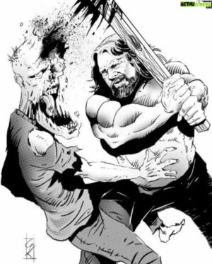 Jim Duggan Instagram - Speaking of ol' Hacksaw taking on zombies, check out this great artwork!

I don't know the artist, but I love the work, TOUGH GUY!

#WWE #WWERaw