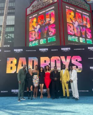 Jimmy Akingbola Instagram - Beautiful @westbrook Family Vibes at the #BadBoys: Ride Or Die LA Premiere.

The @badboys 4 movie lands in theatre’s from June 7th. And @belairpeacock season 3 is out on 15th August. Enjoy the ride.. It’s summertime! 

Suit: @garconcouture 
Stylist: @inisikpe 
Barber: @hollywoodcuttzllc 

👑 @willsmith 👑 @martinlawrence 👏🏾✊🏾🔥