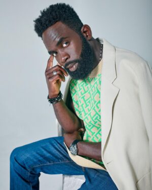 Jimmy Akingbola Instagram - Feeling Blessed Vibez with @kolormagazine 🙏🏾 #LinkInBio 

Enjoying the journey… 

Photographer & Interview: Ammar Thomas @iam.ammarjamal 

Fashion Director: Nigel Isaiah @nigel_isaiah

Grooming: Madge Earle @iammadgeearle for Distinct Artists

Location: The 9 Studios

Special Thanks: Peacock @peacock 

ID PR @teamid 

Wearing: @moschino 

#BelAir #Geoffrey #KolorMagazine #HandleWithCare #TheTower #SorryIDidntKnow