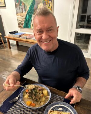 Jimmy Barnes Instagram - I’ll settle for bread and soup any day. Especially with lamb shanks, barley and veg. The way to a Scotsman’s heart.
