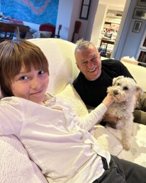 Jimmy Barnes Instagram - I’m here with Dylan and Dolly, probably the three most hyperactive members of the family, and believe me there’s a few of us. We’re on the quiet couch before a very big week ahead. Hope it’s been a restful Sunday for you. Im off to do some shows in Victoria this week, I bet it’s going to be freezing.