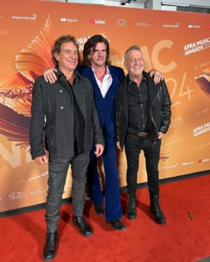 Jimmy Barnes Instagram - I was honoured to present the Songwriter Of The Year award at the @apraamcos Awards last night, which went to my good mates, @theteskeybrothers. Here I am with a couple of my favourite people - @ianmossmusic and @tex_perkins.