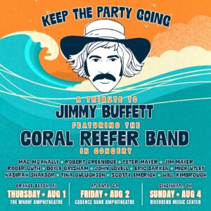 Jimmy Buffett Instagram - Hard to overstate how pleased we are to announce these 3 summer dates! 
On Sale Friday June 14th - mark your calendars
A Tribute to Jimmy Buffett featuring the Coral Reefer Band in concert. 
#keepthepartygoing 

The Wharf Amphitheater
Orange Beach, AL
Thursday, August 1

Cadence Bank Amphitheater at Chastain Park
Atlanta, GA
Friday, August 2 

Riverbend Music Center
Cincinnati, OH
Sunday, August 4 

On sale Friday, June 14 @ www.ticketmaster.com
Atlanta 10AM ET 
Cincinnati 10AM ET
Orange Beach 10AM CT
