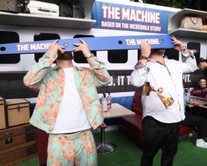 Jimmy Tatro Instagram - GO SEE THE MACHINE IN THEATERS NOW! You’ll have a blast I swear. I know I’m in it so I’m biased but you’re gonna be watching it going holy shit Jimmy was right this is really fun and this director Peter @atencio really crushed it because these shots are awesome and creative and I’m so glad I saw this in theaters too because these action sequences are way bigger and more wild than I was expecting and Bert is fucking hilarious thank god he turned this legendary story into a @legendary movie and his performance in this is really impressive and Iva Babic really steals the show and this guy Kevin Biegel did a great job with this script and I totally understand now why that premiere last night looked so fun. That’s what you’re gonna say