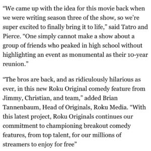 Jimmy Tatro Instagram - HUGE news out of simi this morning. Movie coming THIS SUMMER