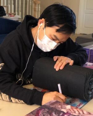 Jimmy Wong Instagram - Took us all day and my right arm and wrist are completely shot, but Josh and I finished signing nearly 3,000 playmats for our backers! Our conservative shipping estimate is still January 2021, hoping to get them to our loyal @commandcast Kickstarter supporters sooner if possible :)