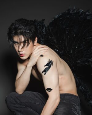 Jirakit Thawornwong Instagram - The Devil was once an Angel.🪽🖤

Photo : @torboshi
Make up: @notechotika 
Hair: @bbom.be 
Stylist: @rockabobbyisbby
Studio: @seeya.homestudio
