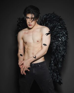 Jirakit Thawornwong Instagram - The Devil was once an Angel.🪽🖤

Photo : @torboshi
Make up: @notechotika 
Hair: @bbom.be 
Stylist: @rockabobbyisbby
Studio: @seeya.homestudio