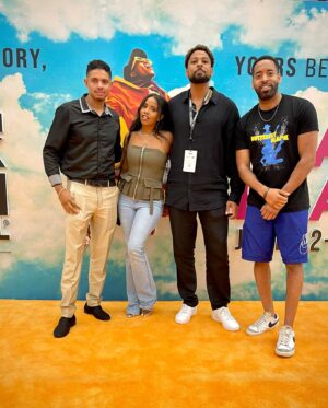 Jivanta Roberts Instagram - @americanblackfilmfestival ABFF pt1. So every time I would get ready for an event or if i was dressed up my granny would say “who lookin so sweet? 🥹 in her sweet little trini voice . She would say yes “you’re a Star ⭐️ !! Esther Williams!!! And I would smile and say yes grannnny just like Esther Williams, mind you I hadn’t googled who Esther was til recent years 😂  I miss you granny so many wonderful amazing projects ahead, I’ll continue to make you proud! 

The weather started off rocky but we pushed through! 
Congrats to @broadythejoker  @byantrose @_rjbarnes 
Congrats to my cast mate & favorite buddy ☺️ incomparable @mrrichardlawson on #divorceintheblack 
 
Great to see @rumando_ 😂 @solaponte @jenniafredrique @tunisha 💜❤️