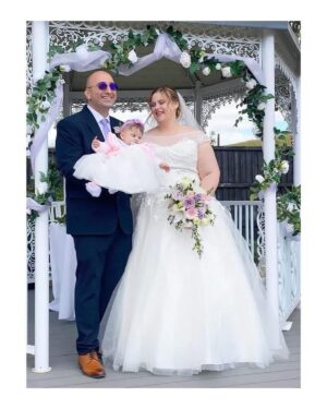 Jo Cooke Instagram - We received these photos and the following message from our beautiful bride Gemma; 

“Hi, just a thank you for you guys, especially Cleo, who helped me pick my wedding dress last August ( picked it up at the end of January). We got married 3 weeks ago and so many people commented on how lovely and sparkly my dress was. After all my alterations ( I lost weight, despite being pregnant, and it was too big when I picked it up) it made me feel like a princess. Thank you, buying my dress was so stress free because of your range, space and understanding of the needs of big girls!” 

Congratulations to Gemma and her partner 🥂 

If you would like to make an appointment please visit curvesandcouture.co.uk 
#wedding #curvybrides #curvybridesboutique #love #plussize #curvy #bride #essex #fyp