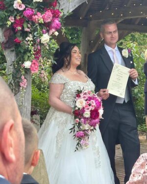Jo Cooke Instagram - This our gorgeous bride Melanie and her partner who tied the knot at the weekend! How fabulous does she look?!!!! 

If you are getting married and want to make an appointment with us please visit https://www.curvesandcouture.co. #photooftheday 
#happy 
#instawedding 
#plussize 
#plussizespecialists #plussizebeauty #plussizeweddingdresses #plussizebrides #bride #wedding #weddingideas #plussizebridal #plussizeboutique #plussizefashion #essex #essexwedding  #love #curvy #curvybrides #curvybridesboutique #realbeauty #instagood  #YourBrandStory #fashion #beauty #2024 #real