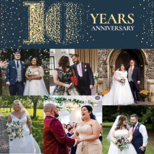 Jo Cooke Instagram - Today marks an incredible 10 years since we opened our doors. 

To all of our brides, past, present and future thank you  for all of your support and for being on this journey with us. 

If you are getting married and would like to book an appointment please visit https://www.curvesandcouture.co.uk/ 

If you’re our one of our past brides please forward on your photos to us. We love to see them and would love to share them on our page. 

Thank you again! Here’s to another ten years 🥂 ❤️ #bride #fridaybrideday #curvesandcouture #curvybridesboutique #curvybrides #curvy #plussize #essex #wedding #love #happiness #curvyconfidence #marriage