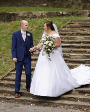 Jo Cooke Instagram - This is our beautiful bride Melissa who recently tied the knot. Melissa has kindly shared her experience with us; 

“ Wow what amazing shop and wonderful staff Jo and Cleo  from insdie and out .... I was so nervous when I walk in and made me feel welcome .... I tried on a few dresses at first and didnt want my boobs showing so I asked a dress that didnt show that .... then i pick out the dress in the shop and feel in love with it .... At first my mum didnt like it so had to take it off and tried different dresses and end up with the old i brought .... it was unexpected price when they told me and i was happy with the price and couldnt be much happier .... i had to wait  a little longer for it to be ordered ... and felt over the moon ..... thankyou to you for the wondeeful experiences lve every min of and and will recomend this place ... xxxxx” 

If you would like to book an appointment to come and try some dresses on please visit https://www.curvesandcouture.co.uk/. #curvybrides #plussizebride #wedding #bride