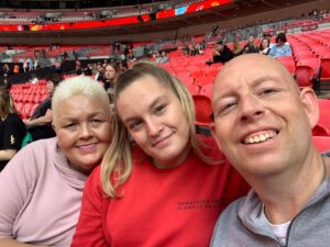 Jo Cooke Instagram - Cooke family outing to Wembley - are you ready for us Ed ? #edsheeran #wembley #familytime