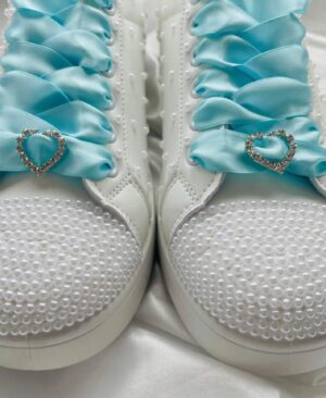 Jo Cooke Instagram - It’s all about comfort when it comes to dancing the (wedding) night away. Absolutely loving these wide fit, personalised, glitzy wedding trainers from @grace.and.ivory.designs  #wedding #trainers #personalised #Essex #bridal #plussize #plussizebride #love #bride