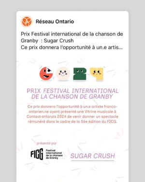 Joanie Charron Instagram - En entrevue ce soir à TVA, 
Merci beaucoup aux médias pour votre support 

@reseau_ontario #CO2024 #avenirduspectacle #onfr