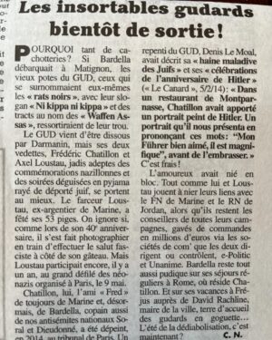 Joann Sfar Instagram - Ces articles sont sous copyright @lecanardenchaine . Je prends la liberté de les partager à cause de leur utilité publique. Aux gens qui me reprochent d'appeler au barrage au RN, rappelons des évidences. L'explosion de la haine antijuive encouragée par LFI depuis le 7 Octobre n'a pas fait disparaître le fascisme d'extrème-droite. Je n'ai JAMAIS dit qu'un antijuif était moins dégueulasse quand il faisait semblant d'être de gauche! J'ai dit que le RN était à deux doigts de la majorité absolue et les LFI non.