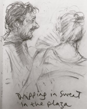 Joanna Quinn Instagram - More spying beach fun. I’d love to be a secret sketching special agent
.
.
.
.

#peoplewatching #drawing #noseyparkerquinn #beachlife