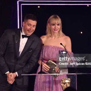 Joanna Vanderham Instagram - What a night @baftascotland 🥂always such a brilliant evening, hosting gloriously by @edibow 
Accompanied by my gorgeous sister (I blame you for the headache yesterday)😘
Reunited with the gang from ‘Young James Herriot’.
Got to hang out with some of the ‘Crime’ contingent too.
Huge congrats to all the nominees in the words of Ru Paul, you’re a winner baby! 
Thank you @tillywheating for helping me feel like a million bucks!
Dress @honornyc 
Jewels @tasaki_intl 
Bag @marinaraphaelofficial 
Make up @iliabeauty (love the multi stick! Thank you!)