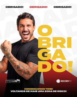 João Hadad Instagram - CONSEGUIMOS MAIS UMA VEZ! ✅ 

Graças a todos vocês que estão sempre aqui fortalecendo a torcida #TeamHadad! 

Gostaríamos de agradecer novamente a todos os votos. Seguimos firmes em busca da nossa conquista. 

Juntos somos mais fortes. Vamos continuar na luta para levar o nosso garoto para a final. 

Sem desanimar, cada etapa vencida é emocionante! 

Gratidão, Raios ❤️⚡️