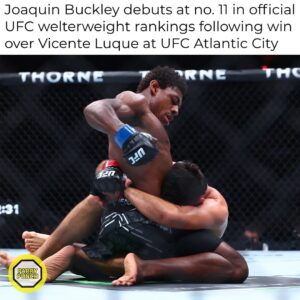 Joaquin Buckley Instagram - 🚨| #JoaquinBuckley debuts at no. 11 in the official #UFC welterweight rankings following his second round TKO over #VicenteLuque at #UFCAtlanticCity. 📈👏 (SWIPE)

Luque falls three spots to no. 14, Kevin Holland gets bumped down to no. 15.

For some reason, Neil Magny gets bumped up from no. 12 to no. 11 following Buckley’s win and the two now share a ranking.

per @johnmorganmma