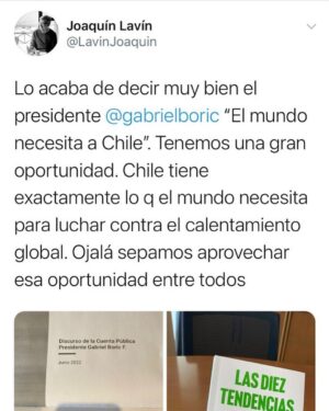 Joaquín Lavín Instagram - El mundo necesita a 🇨🇱, tal como lo dijo el Presidente @gabrielboric en su #cuentapública