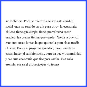 Joaquín Lavín Instagram - En las historias está el link de la entrevista completa 😉

Comparto con ustedes esta entrevista en @laterceracom donde hablo sobre la importancia de los cambios sociales profundos, en paz y acuerdos, para que todos podamos vivir en un mismo Chile 😍

#UnidosGanamos #LavínPresidente