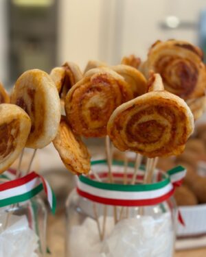 Jock Zonfrillo Instagram - The pressure was on - party food for 5-year olds! These were my top four:

Piggy Pies - Mac ‘n cheese, crispy pancetta.

Scary Sausage - pork sausage, pastry, eyeballs.

Pizza Pops - margherita.

Triple Crumbed Arancini - tomato and scarmorza.

If it can’t be served with ketchup is it even party food??!