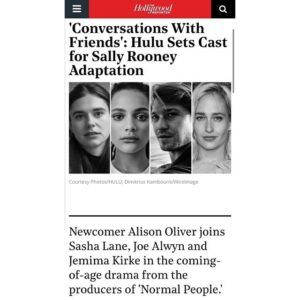 Joe Alwyn Instagram - ‘Conversations With Friends’ is one of my favourite books of the last few years. I’m so grateful and excited to be invited onboard, and to get to work with this amazingly talented group of people 🎥 🇮🇪