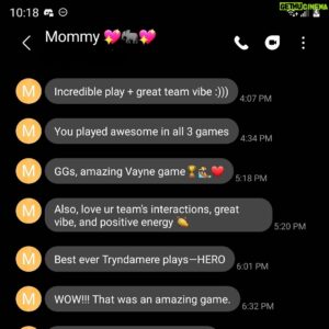 Joedat Esfahani Instagram - Since I was streaming off my phone, I didn't even know my mom was watching the tournament until after when I could check my texts 😭❤❤❤