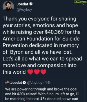 Joedat Esfahani Instagram - Thank you everyone who helped out during the 24 hour charity stream for suicide prevention. Rest in peace Byron. Love and miss you bro. Remember you don't have to struggle alone guys, if you are depressed or unsure, reach out to someone you trust, open up, and ask for help. You are loved ❤