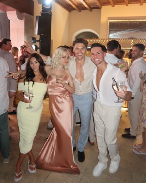 Joel Corry Instagram - Dreamy weekend away 🇪🇸
Congrats to my amazing friends Scott & Sam ❤️
Unreal wedding & such a fun night with these legends!! 
We love ya @realscottmills @samvaughan89 x