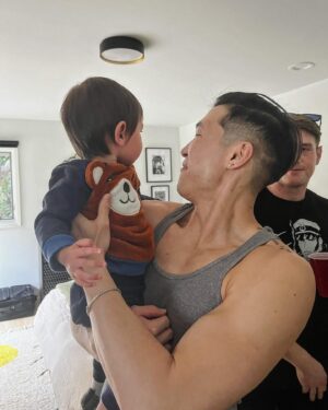 Joel Kim Booster Instagram - Does this baby make my arm look big?