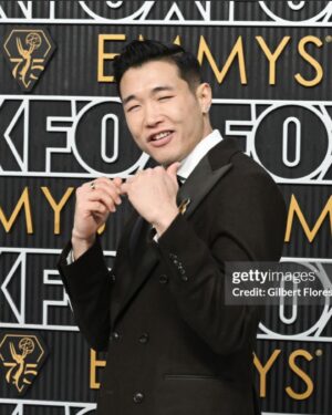 Joel Kim Booster Instagram - Lost, but not feeling like much of a loser this morning. I looked amazing, smooched the love of my life, and got to celebrate this thing that has completely changed my life over the last two years. Everyone should be so lucky. Awards are weird, but this was such a nice way to put this movie to bed. 

Styled by king @chrishoran20 
Face beat by @tracyraffelsonmakeup 
Suit by @toddsnyderny 
Shoes by @giuseppezanotti 
Rings by @davidyurman 
Brooch by Goodwill