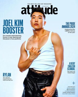 Joel Kim Booster Instagram - Rogue little curl making its official print debut in this month’s edition of @attitudemag! Thank you so much for the cover treatment and the profile. At this point you have a full 360 view of my inner life, such as it is. Somebody update my Wikipedia page. 

Words: @mralastairjames
Photography: @taylormillerphoto
Fashion Direction: @josephkocharian
Styling: @wojciechchristophernowak
Hair and Makeup: @kimiduncan at @artdepartagency
Photography Assistant: @theycallmehip
Fashion Assistant: @chanceybridges
