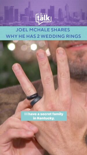 Joel McHale Instagram - Leave it to Akbar to have a charming spin on @joelmchale 2 wedding rings 😂 #weddingrings #marriage #wife