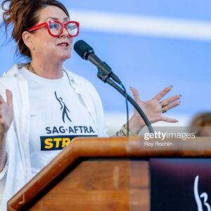 Joely Fisher Instagram - Thank you to my family in NYC, my friends who sheltered me, entertained me, fed my soul. And to my fellow actors and union siblings …to my comrades in sister unions who continue to fight for all our creative and economic Justice. Thank you. This strike is for the very soul of our industry of creatives, craftsmen,collaborators and storytellers. Waiting with bated breath to get back to the table and continue the fight for the very existence of our craft.  #timessquare #rally #sagaftrastrong #sagaftrastrike #union #solidarity #holdtheline #fairness #justice #siblings #family #madamesecretary