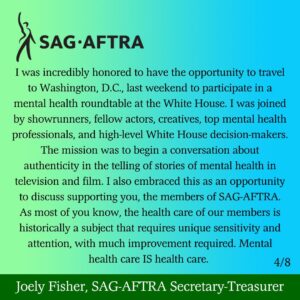 Joely Fisher Instagram - My letter last night to my union siblings…on this my sister #carriefisher heavenly birthday. #onedaylongeronedaystronger #solidarity #mentalhealthawareness #CarrieOnForever #checkinonyourstrongfriends #mentalhealthwarrior #ivegotyourback #67 #aslongasitfuckingtakes #family #MadameSecretary